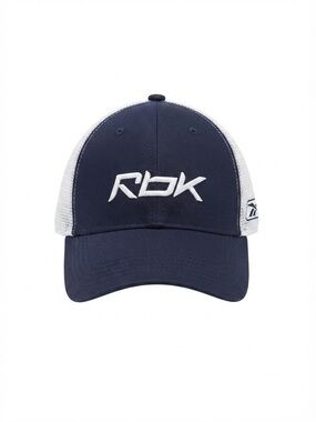 Reebok RBK Navy Blue & White Trucker Hat Mesh Snapback Cap